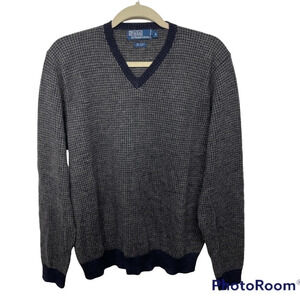 Vintage Polo Ralph Lauren Alpaca Wool Blend Houndstooth sweater size Medium